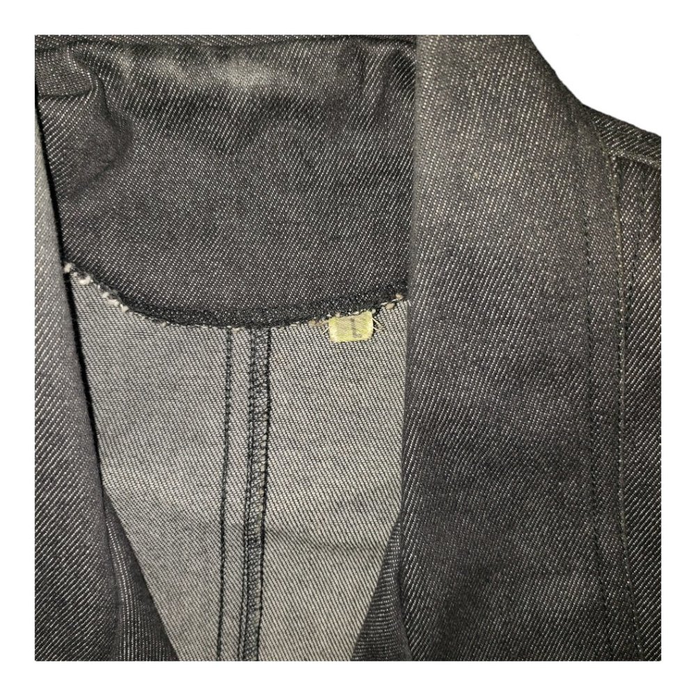 CT125a Ladies Vintage Denim Black Washed Cropped Longsleeve Jacket-Lg - Picture 4 of 5